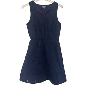 Market & Spruce Dark Blue Eyelet Dress